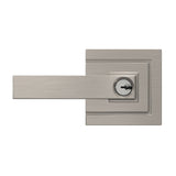 Schlage Northbrook Satin Nickel Keyed Entry Door Lever with Upland Trim