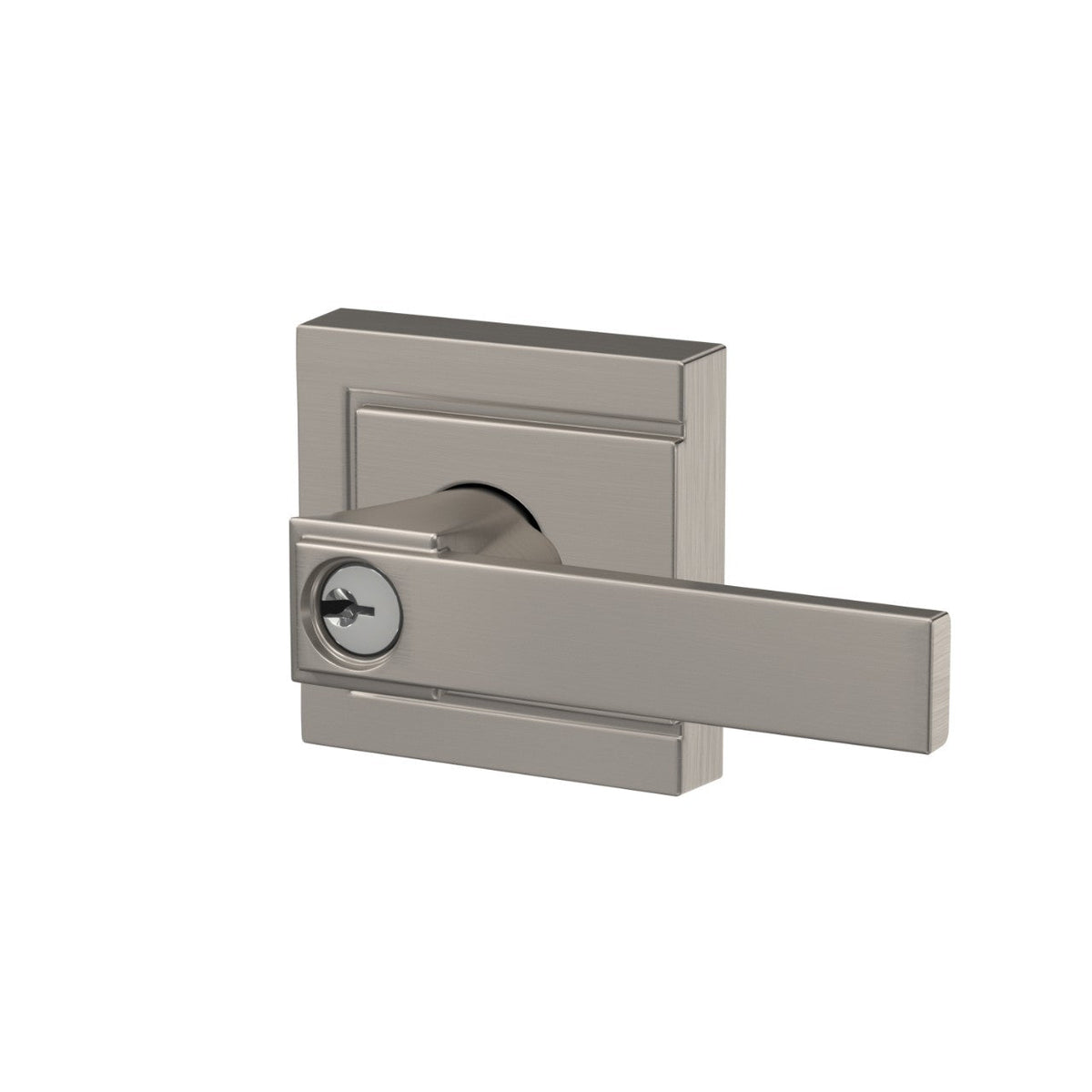 Custom Northbrook Matte Black Upland Trim Keyed Entry Door Lever
