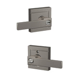 Schlage Northbrook Satin Nickel Keyed Entry Door Lever with Upland Trim