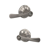 Schlage Avila Aged Bronze Entry Lever, Grade 2, 2-3/4 in Backset