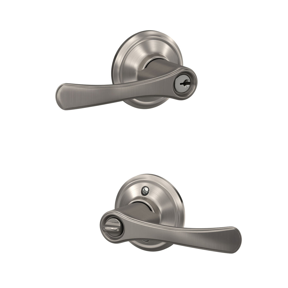 Schlage Avila Satin Nickel Keyed Entry Lever, Grade 2, 1-3/4 in. Door Thickness