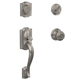 Schlage Camelot Aged Bronze Single Cylinder Deadbolt with Georgian Knob Door Handleset