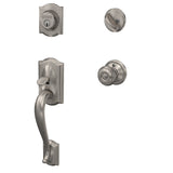 Schlage Camelot Aged Bronze Single Cylinder Deadbolt with Georgian Knob Door Handleset