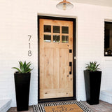 Krosswood Doors 36 in. x 80 in. Craftsman 2-Panel 6-Lite Clear Low-E Knotty Alder Unfinished Wood Front Door Slab