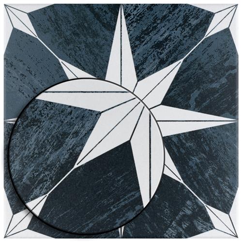 Merola Tile Cassis Stella Black Night 9-3/4 in. x 9-3/4 in. Porcelain Floor and Wall Tile (10.88 sq. ft./Case)