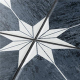 Merola Tile Cassis Stella Black Night 9-3/4 in. x 9-3/4 in. Porcelain Floor and Wall Tile (10.88 sq. ft./Case)