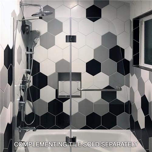 Merola Tile Textile Hex Silver 8-5/8 in. x 9-7/8 in. Porcelain Floor and Wall Tile (11.56 sq. ft. per case)