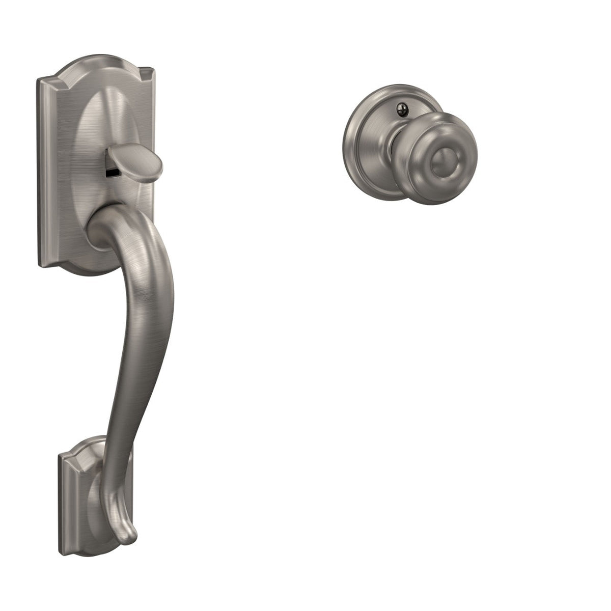 Schlage Camelot Aged Bronze Front Entry Handleset with Georgian Knob (Deadbolt Not Included)