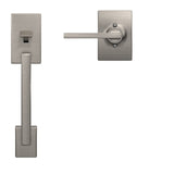 Schlage Century Matte Black Entry Door Handle with Latitude Lever, FE285 CEN LAT CEN