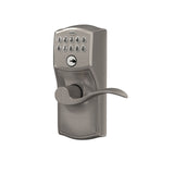 Schlage Camelot Aged Bronze Electronic Door Lock with Accent Lever, Flex Lock