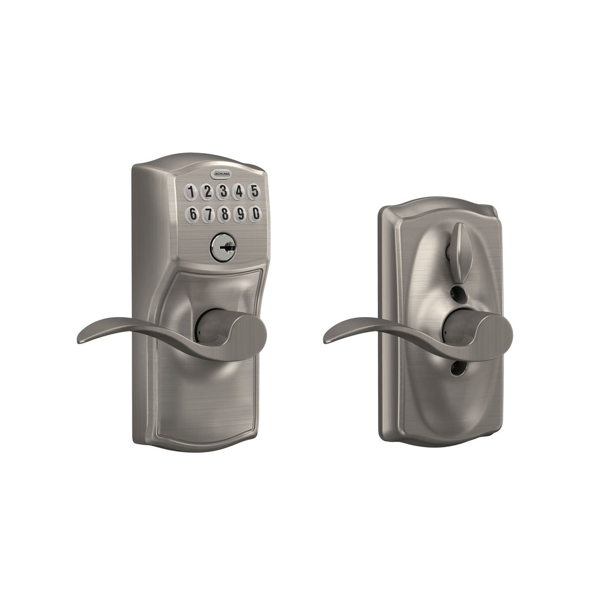 Schlage Camelot Aged Bronze Electronic Door Lock with Accent Lever, Flex Lock