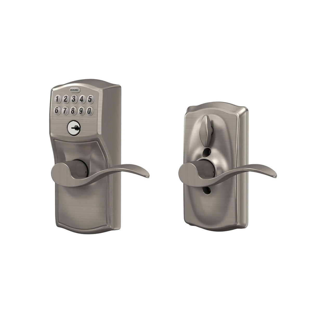Schlage Camelot Aged Bronze Electronic Door Lock with Accent Lever, Flex Lock