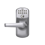 Schlage Plymouth Satin Chrome Electronic Keypad Door Lock with Elan Lever, Flex-Lock