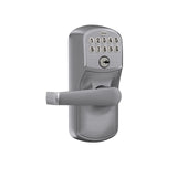 Schlage Plymouth Satin Chrome Electronic Keypad Door Lock with Elan Lever, Flex-Lock