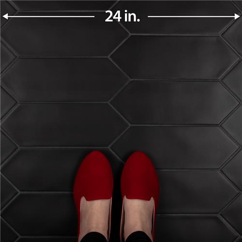 Merola Tile Kite Black 4 in. x 11-3/4 in. Porcelain Floor and Wall Subway Tile (11.81 sq. ft. / Case)