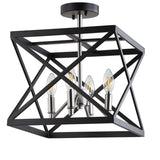 Safavieh Matias 13-in Black/Nickel Modern Contemporary Semi-Flush Mount Ceiling Light