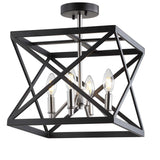 Safavieh Matias 13-in Black/Nickel Modern Contemporary Semi-Flush Mount Ceiling Light