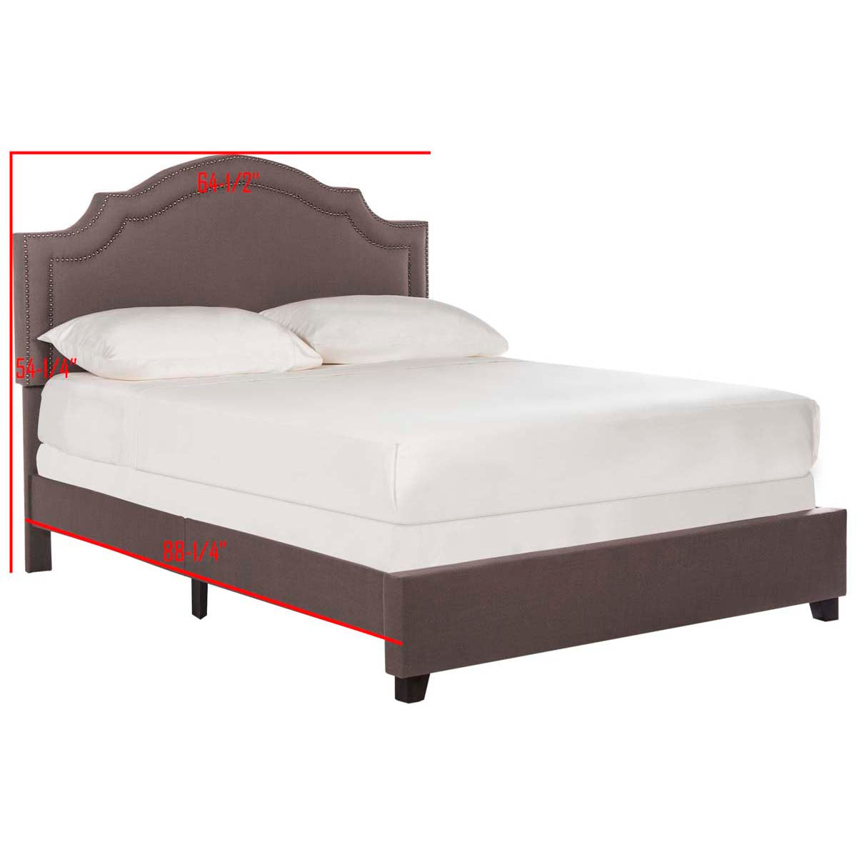 Safavieh Theron Dark Taupe Queen Upholstered Bed
