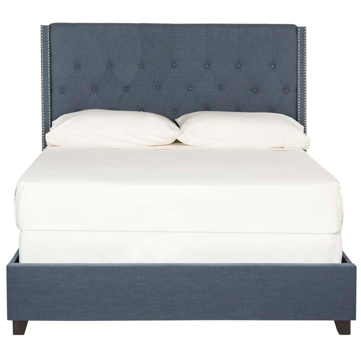 Safavieh Winslet Navy Queen Upholstered Bed