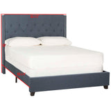 Safavieh Winslet Navy Queen Upholstered Bed