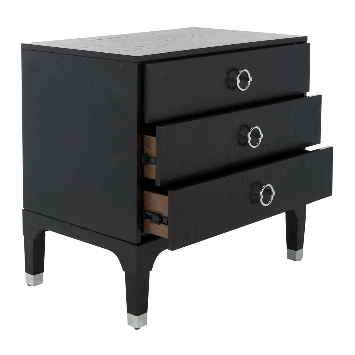 Safavieh Lorna 3-Drawer Black Nightstand, 30 x 19 x 28 in.