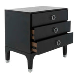 Safavieh Lorna 3-Drawer Black Nightstand, 30 x 19 x 28 in.