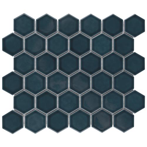 Tribeca 2 in. Hex Glacier Blue 12-5/8 in. x 11-1/8 in. Porcelain Mosaic Floor and Wall Tile (9.96 sq. ft./Case)