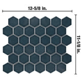 Tribeca 2 in. Hex Glacier Blue 12-5/8 in. x 11-1/8 in. Porcelain Mosaic Floor and Wall Tile (9.96 sq. ft./Case)