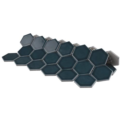 Tribeca 2 in. Hex Glacier Blue 12-5/8 in. x 11-1/8 in. Porcelain Mosaic Floor and Wall Tile (9.96 sq. ft./Case)