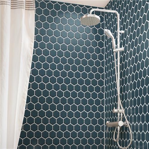 Tribeca 2 in. Hex Glacier Blue 12-5/8 in. x 11-1/8 in. Porcelain Mosaic Floor and Wall Tile (9.96 sq. ft./Case)