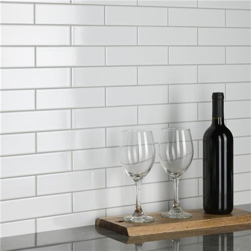 Merola Tile Metro Soho Glossy White 1-3/4 in. x 7-3/4 in. Porcelain Floor and Wall Subway Tile (1 sq. ft./Pack)