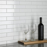 Merola Tile Metro Soho Glossy White 1-3/4 in. x 7-3/4 in. Porcelain Floor and Wall Subway Tile (1 sq. ft./Pack)