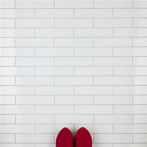 Merola Tile Metro Soho Glossy White 1-3/4 in. x 7-3/4 in. Porcelain Floor and Wall Subway Tile (1 sq. ft./Pack)
