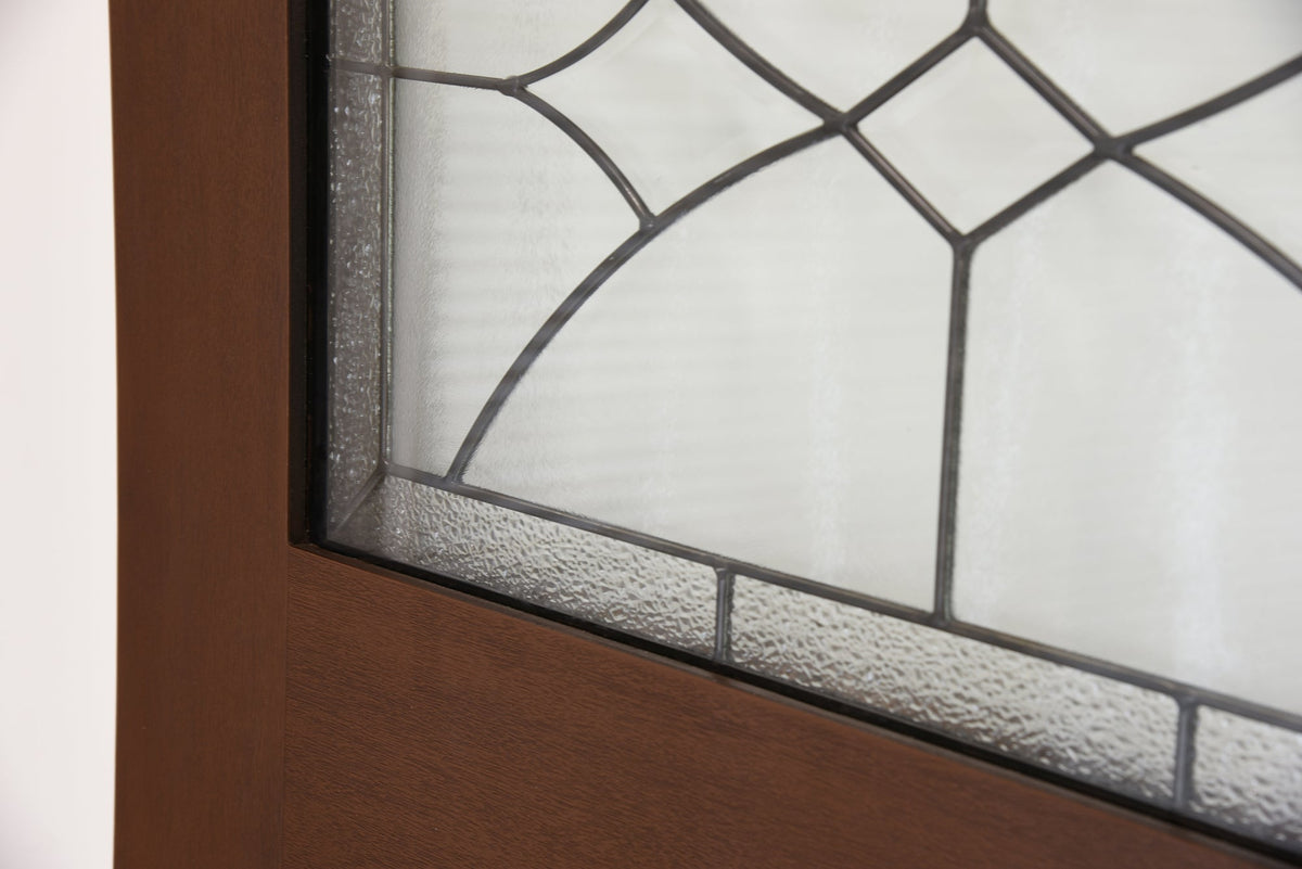 Steves & Sons Regency 36 in. x 80 in. LHOS 4 Lite 1/4 Toplite Clear Glass Ashwood Stain Fir Grain Fiberglass Prehung Front Door