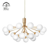DLSS Lighting Fancy Milky White Glass Cluster Chandelier