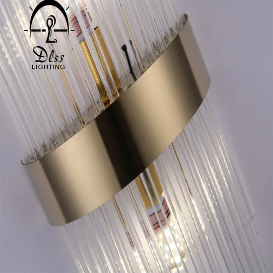 DLSS Lighting Fashion Creative Crystal Deluxe Wall Lamp for Villa Bedside Hotel Aisle E14 Wall Lamp