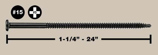 Mule-Hide 8 in. #15 EHD Fastener (Self-Drilling Screw), 500/Box (SKU 08MHXH8)