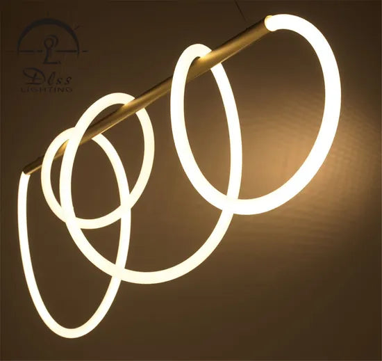 DLSS Lighting Flexible Modern Chandelier LED Fabric Nylon Long Soft Line Lamp Pendant Lighting