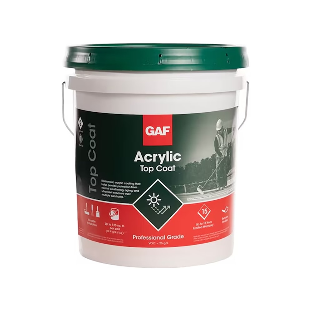 GAF Acrylic HydroStop Top Coat White 5 gal