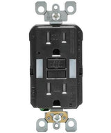 Leviton 15 Amp Self-Test SmartlockPro Combo Duplex Guide Light and Tamper-Resistant GFCI Outlet, White