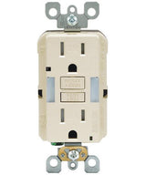 Leviton 15 Amp Self-Test SmartlockPro Combo Duplex Guide Light and Tamper-Resistant GFCI Outlet, White