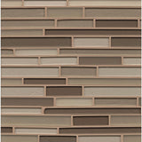 Bedrosians Manhattan Cashmere 4-in x 4-in Glass Mosaic Tile Sample