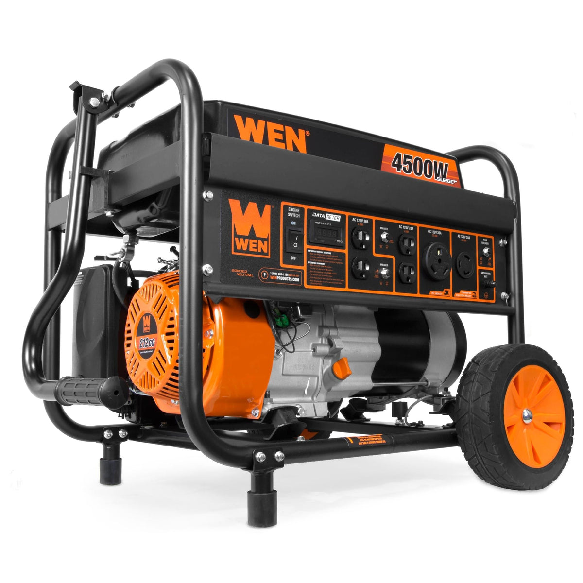 WEN 4500/3600-Watt 212cc Transfer Switch & RV-Ready Gas Portable Generator, CARB Compliant