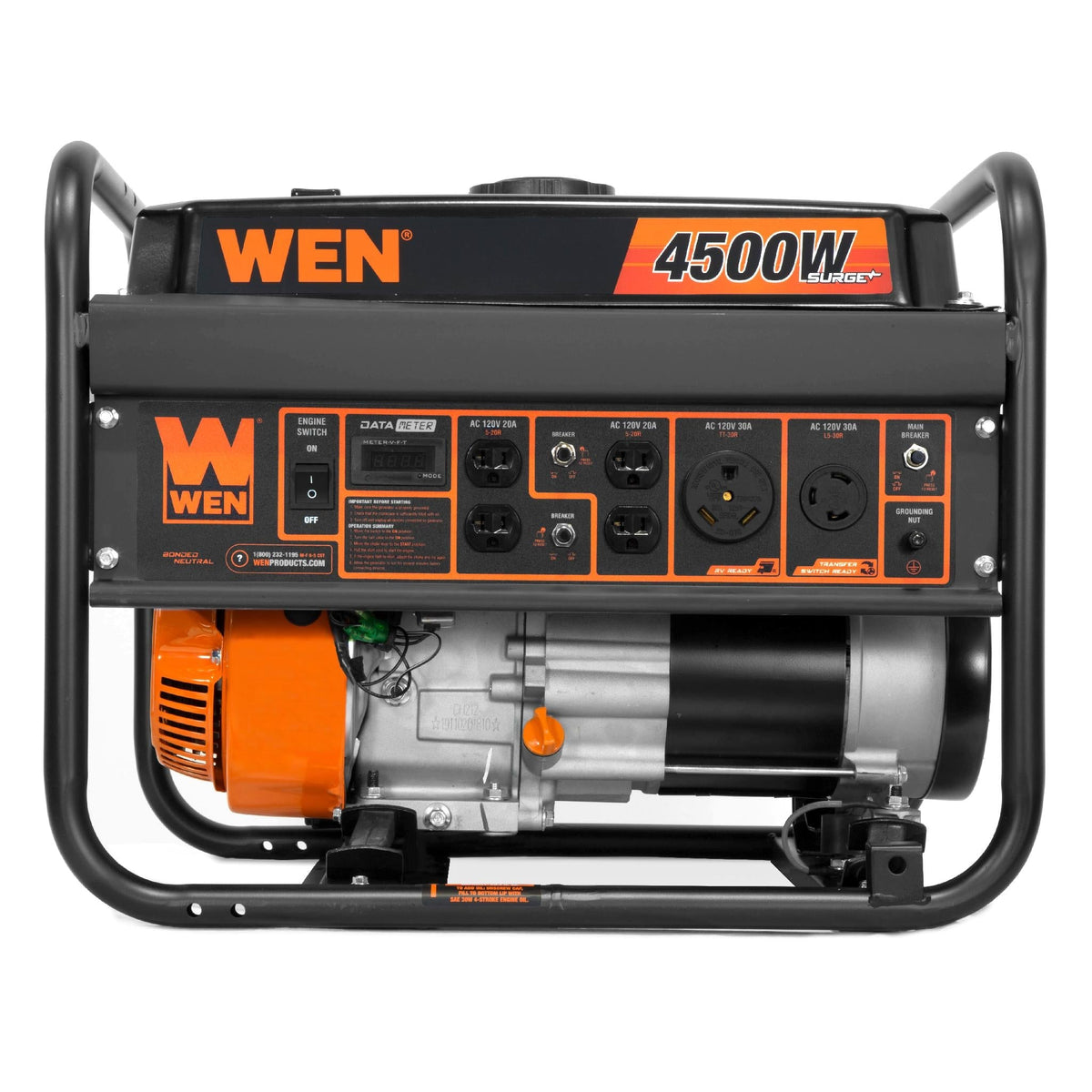 WEN 4500/3600-Watt 212cc Transfer Switch & RV-Ready Gas Portable Generator, CARB Compliant