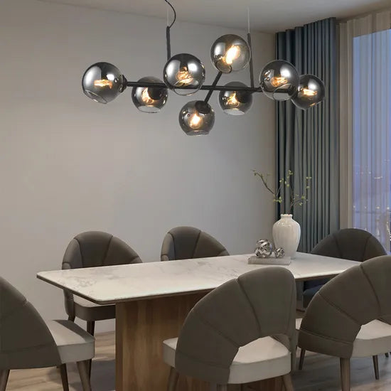 DLSS LIGHTING Glass Iron E27 Fixture Shade Lamp Chandelier for Indoor Hotel Pendant Lighting