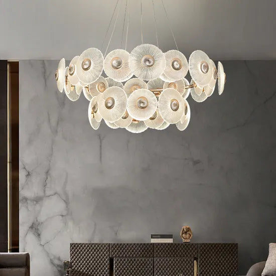 DLSS Glass Pendant Lighting for Indoor Living Home Decor LED Chandeliers Lamp