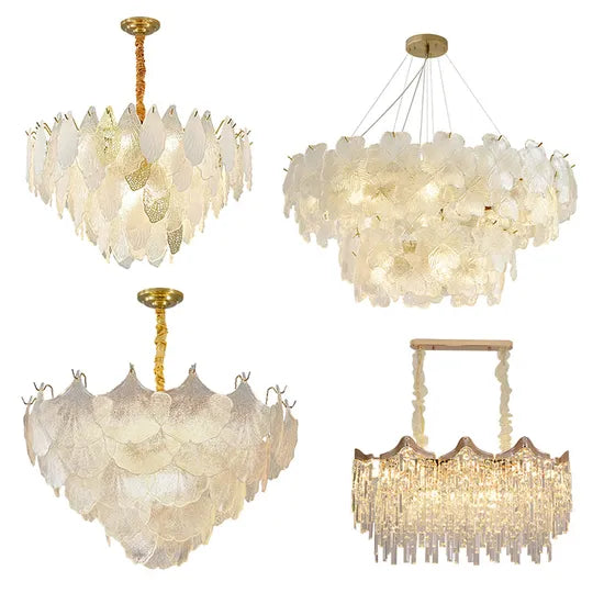 DLSS Glass Pendant Lighting for Indoor Living Home Decor LED Chandeliers Lamp