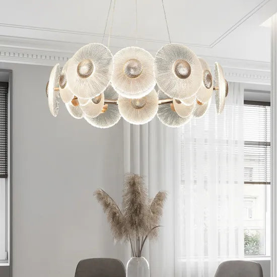 DLSS Glass Pendant Lighting for Indoor Living Home Decor LED Chandeliers Lamp