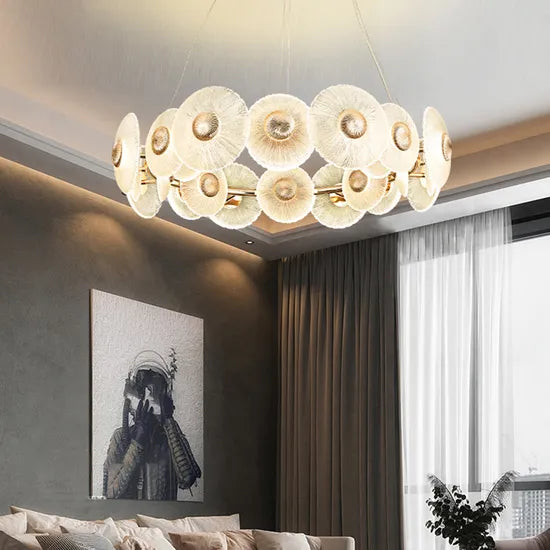 DLSS Glass Pendant Lighting for Indoor Living Home Decor LED Chandeliers Lamp