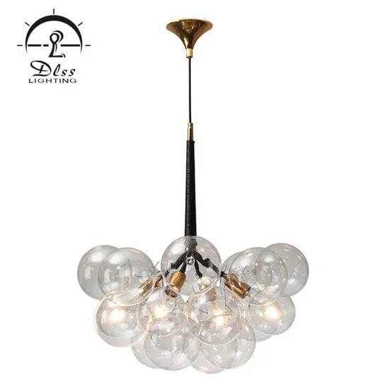 DLSS Lighting Globe Bubble Glass Chandelier Lamp for Hotel Restaurant with E27
